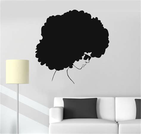 adesivo de parede salão negra black power cabelo africana