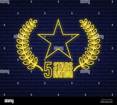 star rating badge  neon icon customer review rating stock vector image art alamy