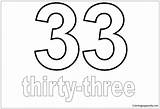 Thirty Number Three Coloring Pages Numbers Color sketch template