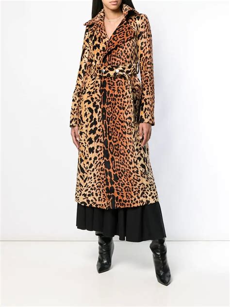 Victoria Beckham Leopard Print Trench Coat Victoria
