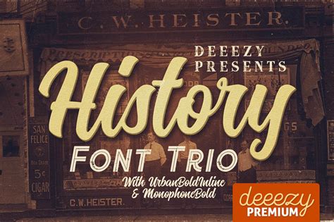 history font trio script fonts creative market