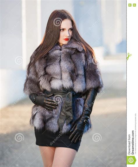 Strelnikova Svetlana Woman Fur Coat And Black Leather
