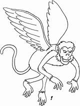 Oz Wizard Flying Monkey Coloring Pages Drawing Winged Monkeys Printable Print Maldonado Getdrawings sketch template