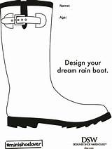 Coloring Rain Boots Pages Template Boot sketch template