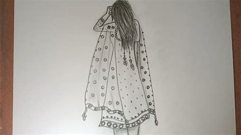 draw  girl wearing salwar kameez step  stepdrawing  beginnerspencil sketch