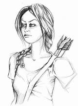 Katniss Everdeen Face sketch template