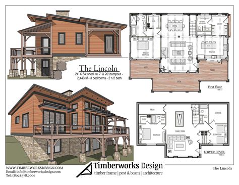undefined sloping lot house plan timber frame house mountain house plans