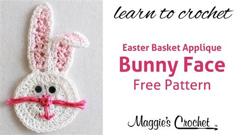 easter bunny face applique  crochet pattern  handed youtube