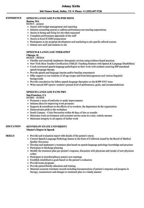 speech language resume samples velvet jobs  speech  language