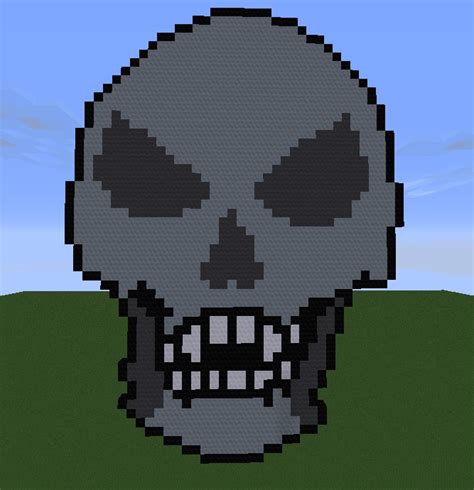 skeletron pixel art minecraft map