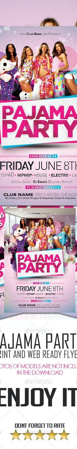 pajama party flyer print templates graphicriver