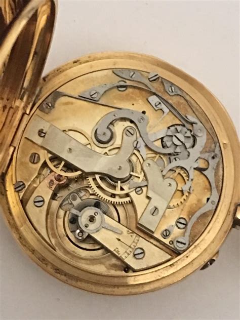 antique 18 karat gold t r russel s keyless lever 52mm chronograph