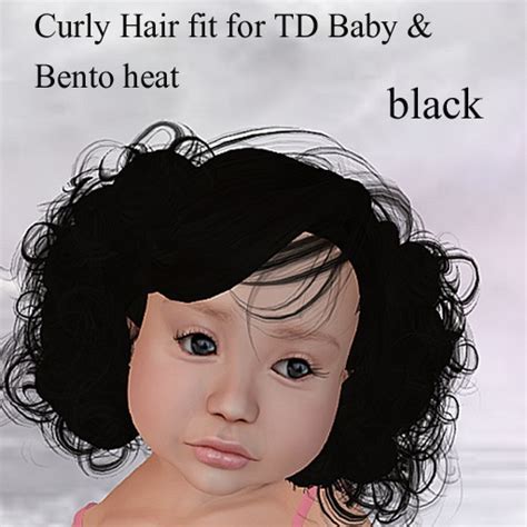 Second Life Marketplace Afa Hair Td Bento Hair Curly Black Box