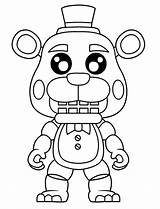Nights Coloring Freddy Five Fnaf Pages Freddys Printable Night Bonnie Chibi Color Sheet Print Chica sketch template