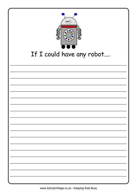 robot story starter kindergarten writing