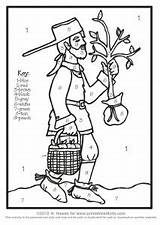 Johnny Appleseed Number Color Chapman John Coloring Pages Search Activities Word Printables4kids Printable Puzzles Kids sketch template