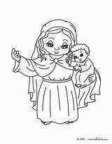 Virgen Colorear Ausmalen Weihnachtsstern Virgem Filho Seu Hellokids sketch template