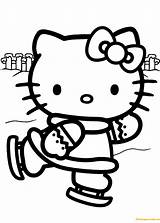 Kitty Hello Coloring Skating Ice Pages Printable Drawing Color Skates Print Cartoon Supercoloring Getdrawings Line Characters Coloringpagesonly sketch template