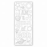 Coloring Bookmarks Lds Space sketch template