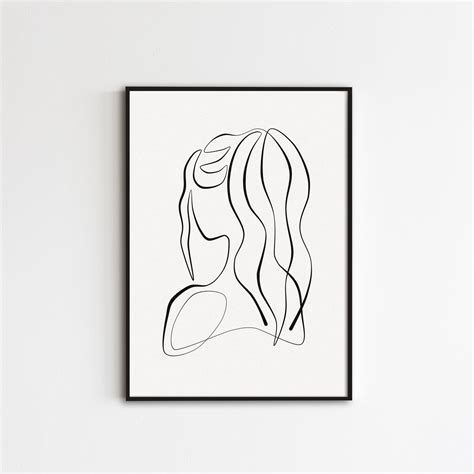 Naked Art Printable Nude Line Art Line Drawing Minimalist Art Black And