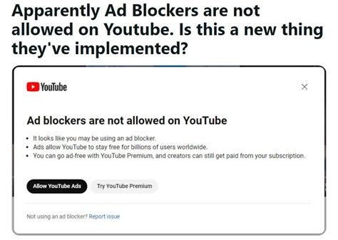 youtube starts sending messages pointing   ad blockers   allowed  tech outlook