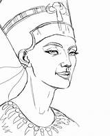 Nefertiti Egyptian Queen Drawing Coloring Pages Sketch Deviantart Drawings Template Getdrawings Digital sketch template