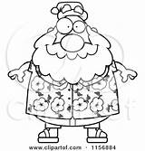 Hawaiian Santa Shirt Coloring Cartoon Clipart Christmas Chubby Pages Vector Outlined Cory Thoman Vacation Royalty Template sketch template