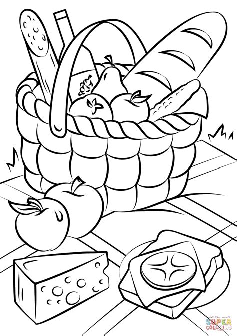picnic coloring pages  getdrawings