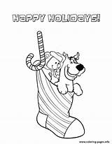 Scooby Doo Coloring Christmas Pages Socks Printable Print Gift sketch template
