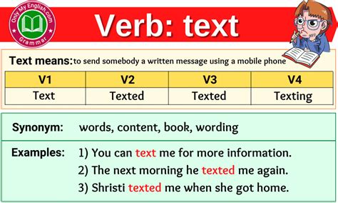 Text Verb Forms Past Tense Past Participle And V1v2v3