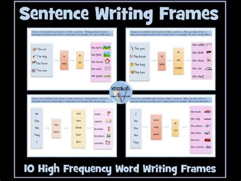 Sentence Writing Frames Teaching Resources