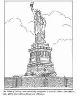 Statue Liberty Coloring Pages York Printable Dover Publications Color Book Sheets Landmarks Drawing Doverpublications Complete Handout Musings Inkspired Vintage sketch template