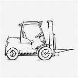 Forklift Skizze Schwarzweiss Laders sketch template