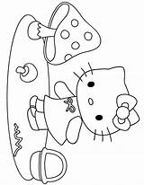 Coloring Kitty Pages Hello Mushrooms Picking Color Colouring Printable Cartoon Hellokitty Paper Hmcoloringpages sketch template
