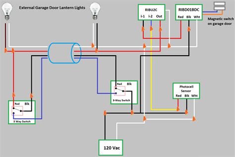 automate external garage door lights  rib