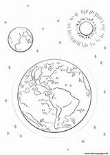 Earth Moon Sun Coloring Pages Eclipse Printable Solar Lunar Print Drawing Color Template Worksheets Planets sketch template