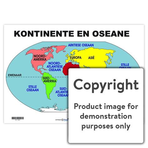 kontinente en oseane depicta