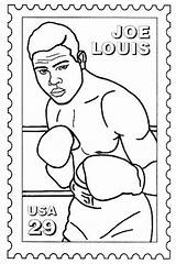Coloring History Month Pages Joe Louis Boxing Printable African American Color Boxer Printables Kids Clipart Sports Clip Doby Larry Who sketch template