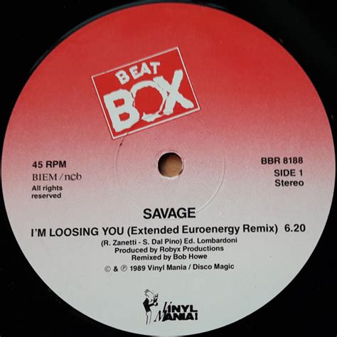 Savage Im Loosing You Extended Euroenergy Remix 1989 Vinyl