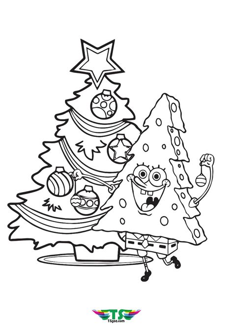 spongebob special christmas edition coloring page tsgoscom