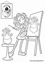 Coloring Girls Pages Groovy Paint Colorir Pintar Girl Para Microsoft Book Painting Colouring Colour Desenhos Desenho Colorear Drawing Color Printable sketch template