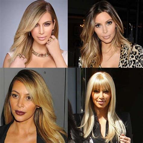 Kim Kardashian Blonde Hair Colar And Cut Style