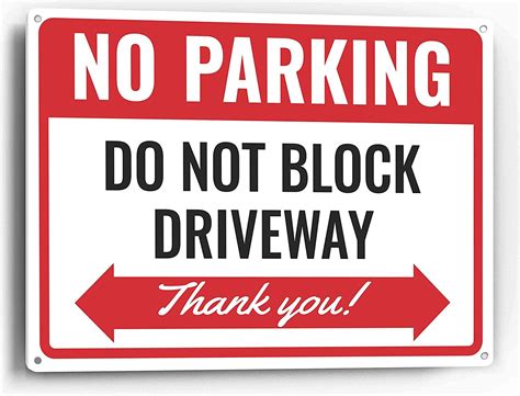 parking   block driveway heavy duty plastic pvc sign large