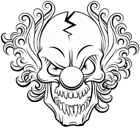 scary zombie clowns coloring page coloring pages