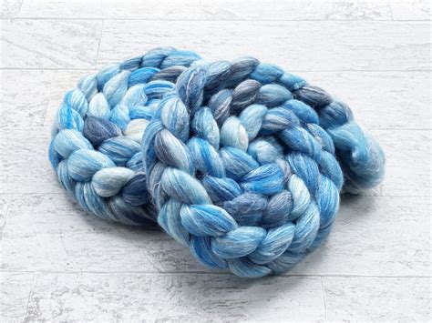 hand dyed wool roving merinobamboosilk blend  etsy