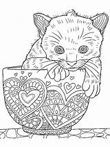 Pages Coloring Kitten Adults Zentangle Adult Printable Bright Teens Colors Favorite Choose Color sketch template