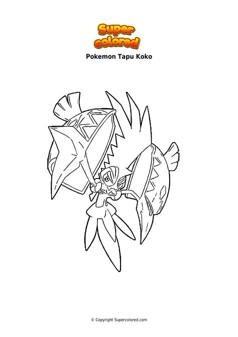 tapu koko coloring page coloring pages