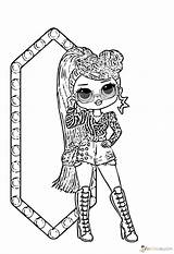 Lol Omg Coloring Pages Dolls Diva Lady Popular Print sketch template