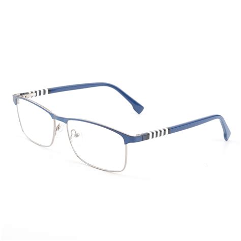 cardinal men stylish blue stainless half rim frame eyeglasses for men