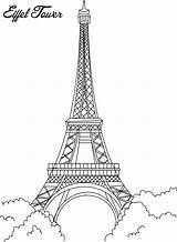 Tower Eiffel Coloring Pages Kids Printable sketch template